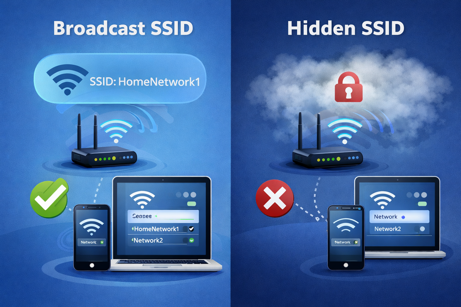 SSID vs Hidden SSID