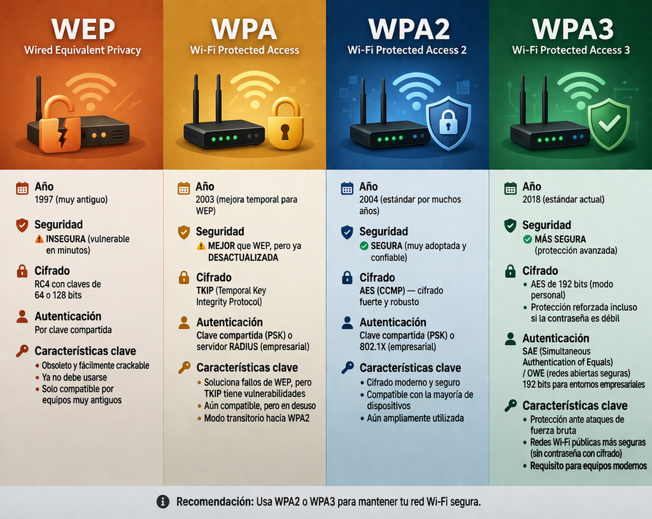 Comparativa protocolos de seguridad